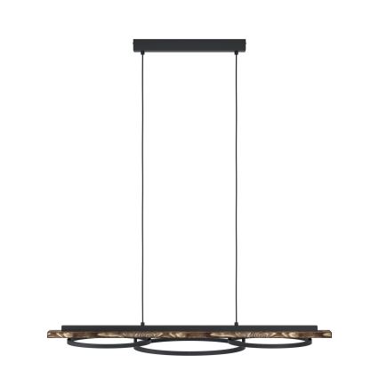 Eglo - LED Stmievateľný luster na lanku 2xLED/12,5W/230V+1xLED/15,5W 3000K hnedá/čierna