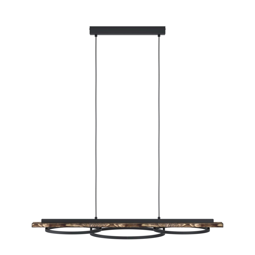 Eglo - LED Stmievateľný luster na lanku 2xLED/12,5W/230V+1xLED/15,5W 3000K hnedá/čierna