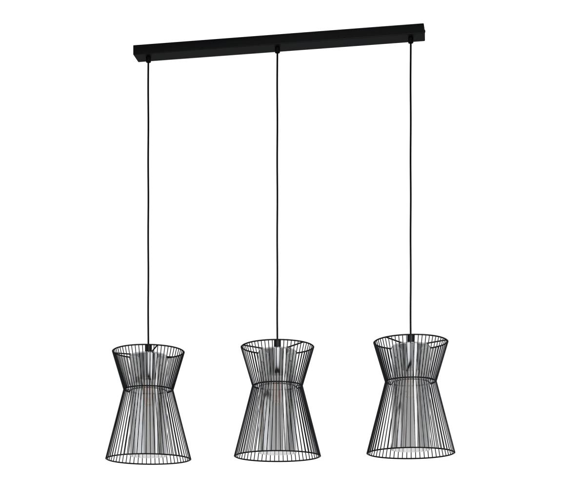 Eglo 99634 - Luster na lanku MASETA 3xE27/40W/230V čierna