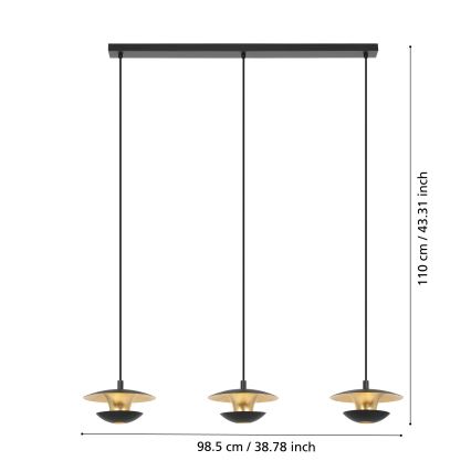 Eglo - LED Luster na lanku 3xGU10/4,5W/230V