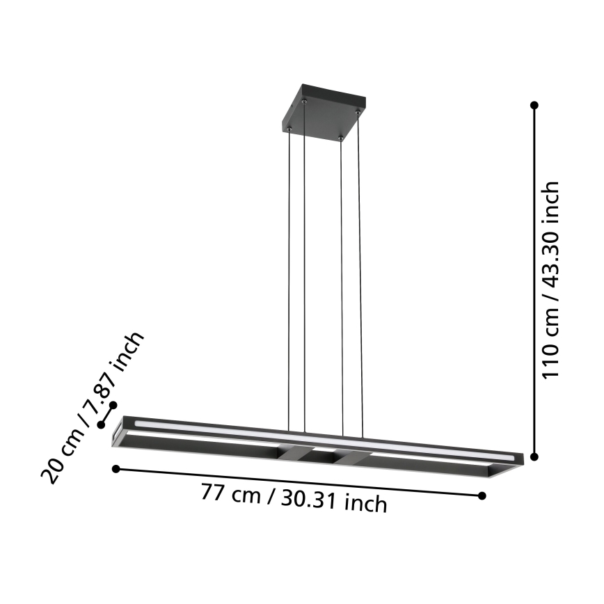 Eglo - LED Stmievateľný luster na lanku LED/33W/230V 2700-6500K