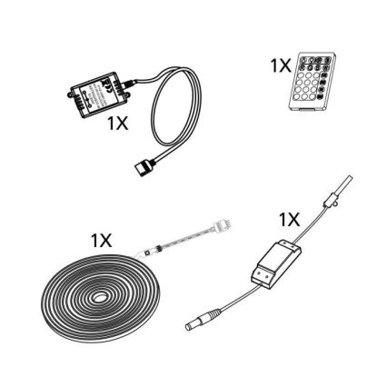 Eglo - LED Stmievateľný pásik 5m LED/23W/24/230V 2700-6500K + diaľkové ovládanie