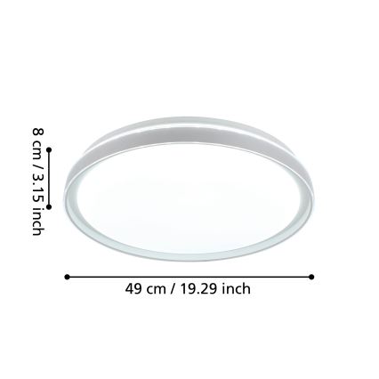 Eglo - LED Stmievateľné stropné svietidlo LED/40W/230V 3000-6500K+ diaľkové ovládanie