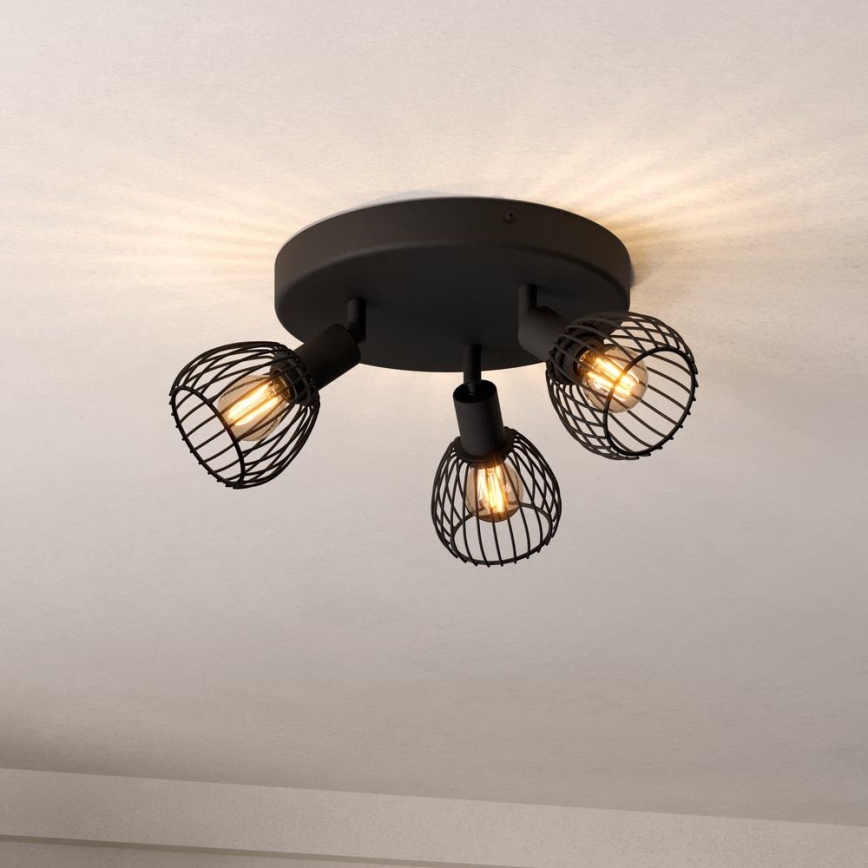 Eglo - Bodové svietidlo 3xE14/40W/230V čierna