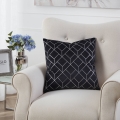 Eglo - Dekoračný vankúš 45x45 cm čierna/strieborná