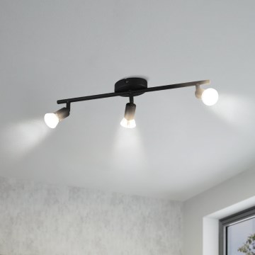 Eglo - LED Bodové svietidlo 3xGU10/2,8W/230V 3000K čierna