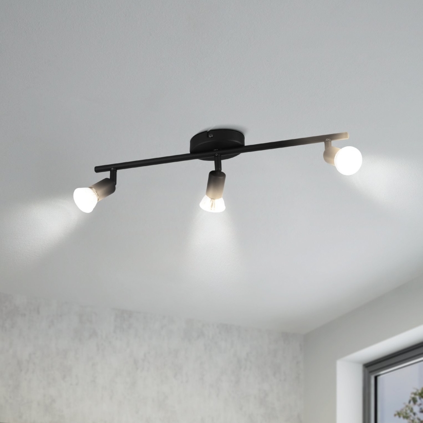 Eglo - LED Bodové svietidlo 3xGU10/2,8W/230V 3000K čierna