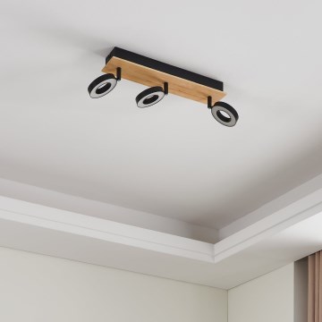 Eglo - LED bodové svietidlo 3xLED/4,2W/230V čierna/hnedá