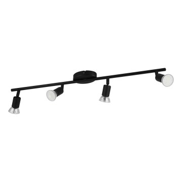 Eglo - LED Bodové svietidlo 4xGU10/2,8W/230V 3000K čierna