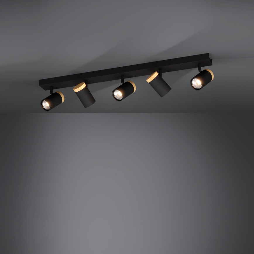 Eglo - LED Bodové svietidlo 5xGU10/4,5W/230V 3000K čierna/hnedá