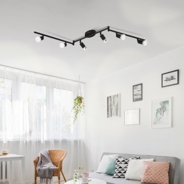 Eglo - LED Bodové svietidlo 6xGU10/2,8W/230V 3000K čierna