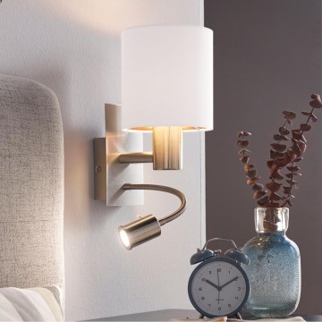 Eglo - LED flexibilné svietidlo 1xE27/40W/230V + LED/3,8W biela