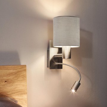 Eglo - LED Flexibilné svietidlo 1xE27/40W+LED/3,8W béžová