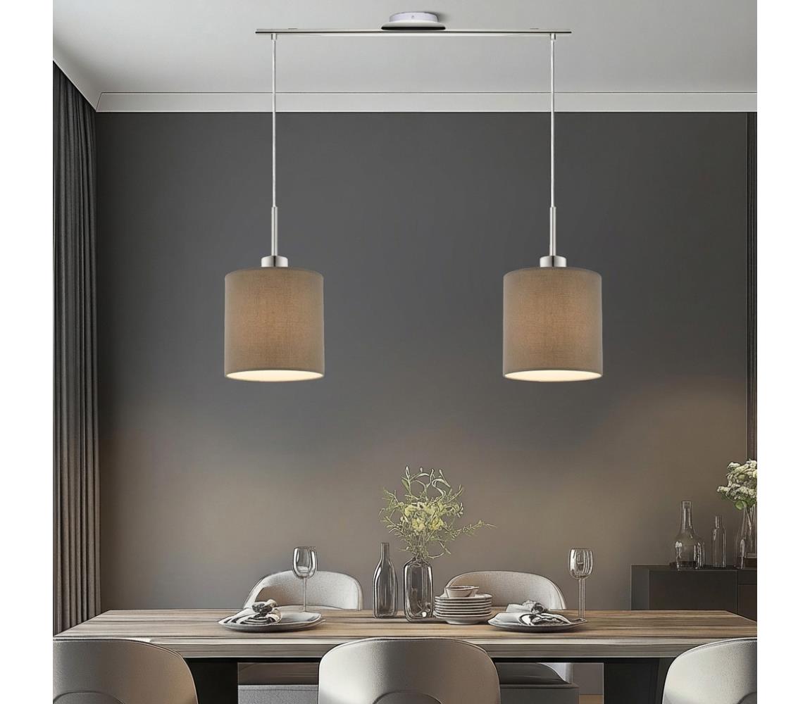 Eglo - LED luster na lankách TUNJA 2xE27/60W/230V taupe 1xEG32519+2xEG32913