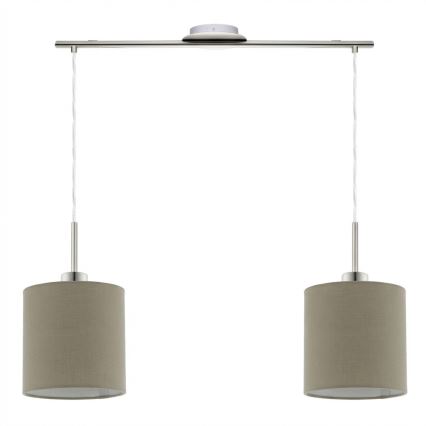 Eglo - LED luster na lankách TUNJA 2xE27/60W/230V taupe