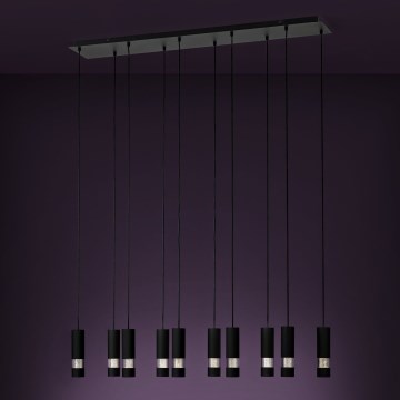 Eglo - LED Luster na lanku 10xGU10/4,6W/230V čierna