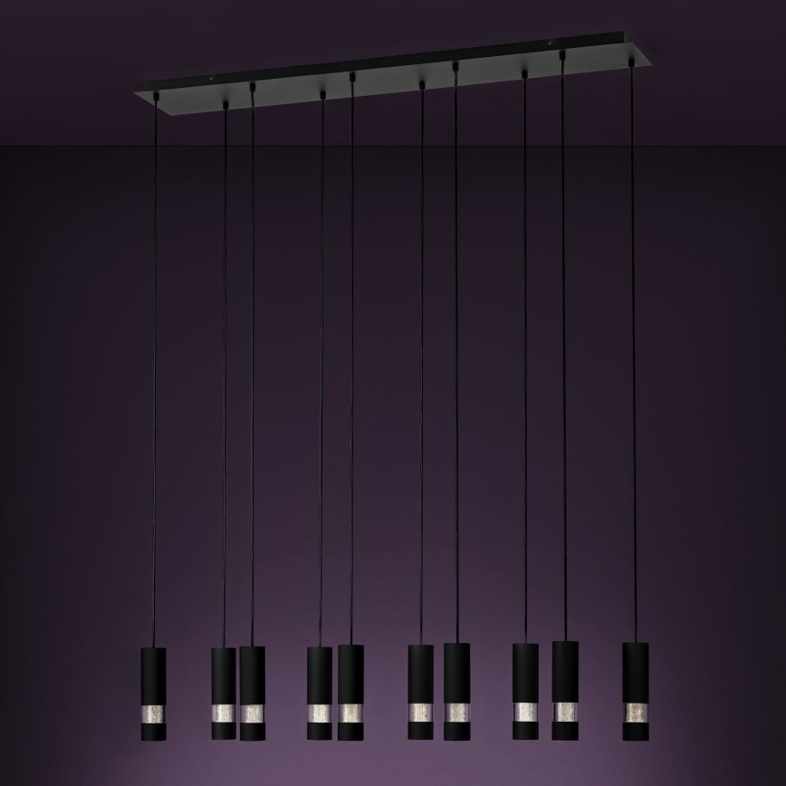 Eglo - LED Luster na lanku 10xGU10/4,6W/230V čierna