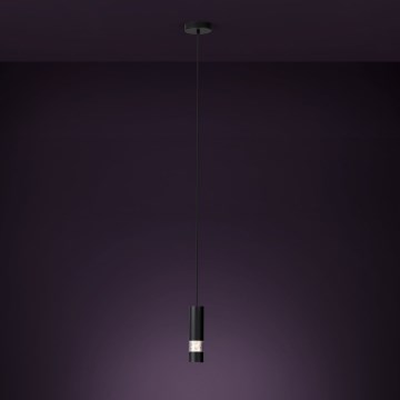 Eglo - LED Luster na lanku 1xGU10/4,6W/230V čierna