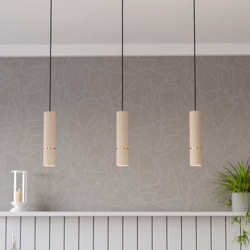 Eglo - LED Luster na lanku 3xGU10/5W/230V 3000K béžová