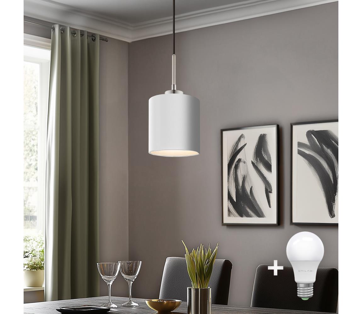 Eglo - LED Luster na lanku TUNJA 1xE27/60W/230V biela