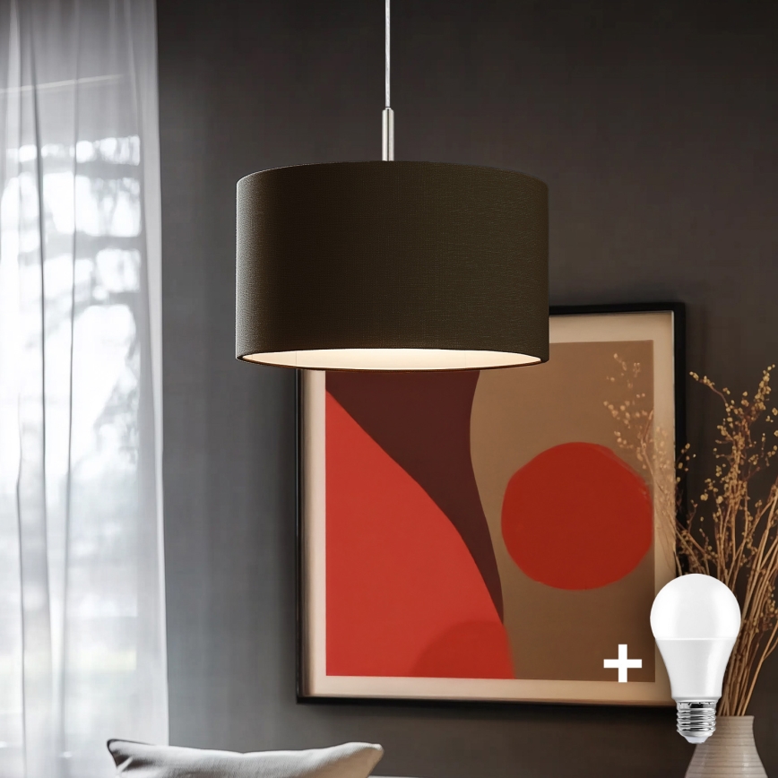 Eglo - LED Luster na lanku TUNJA 1xE27/60W/230V hnedá