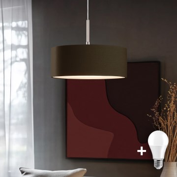 Eglo - LED Luster na lanku TUNJA 1xE27/60W/230V hnedá
