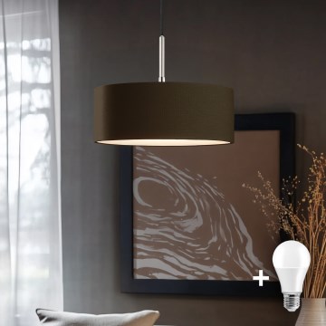 Eglo - LED  Luster na lanku TUNJA 1xE27/60W/230V hnedá