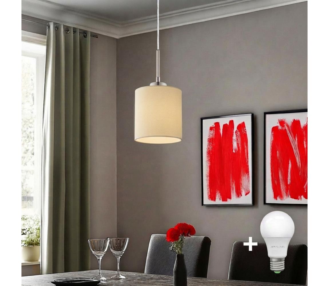 Eglo - LED luster na lanku TUNJA 1xE27/60W/230V krémový 1xEG32515+1xEG32912