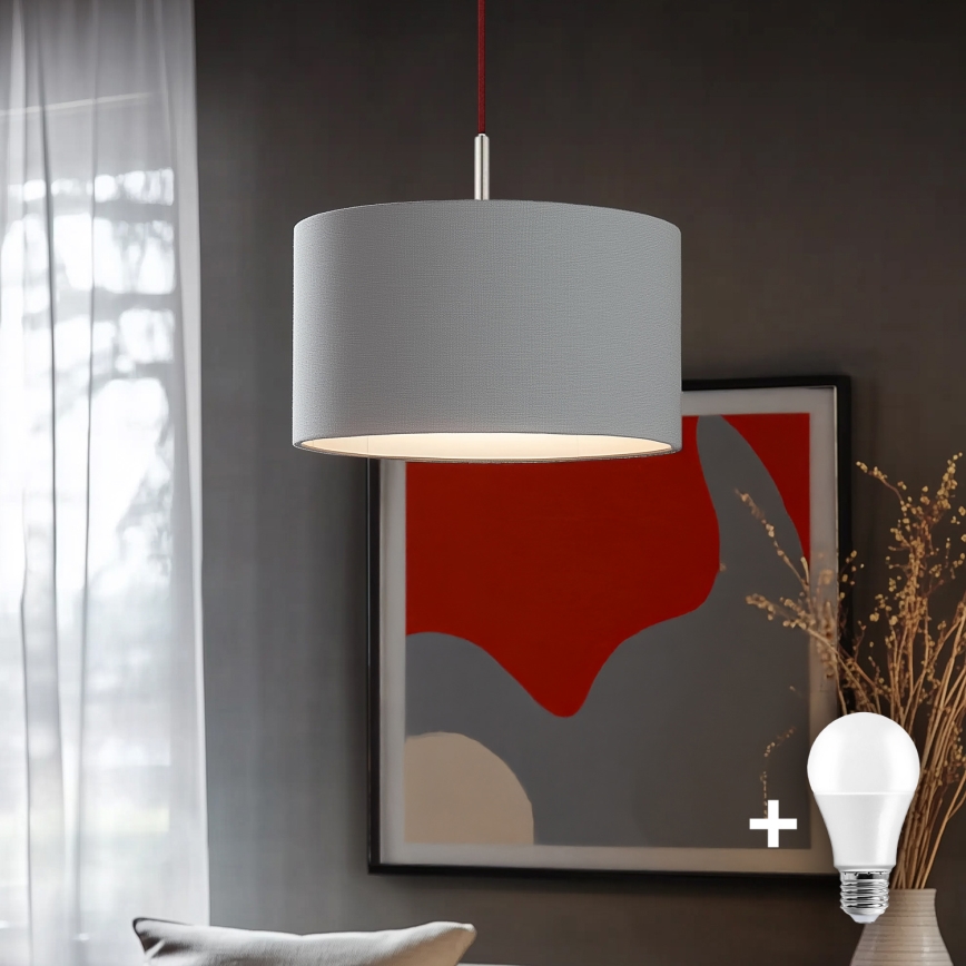 Eglo - LED  Luster na lanku TUNJA 1xE27/60W/230V šedá