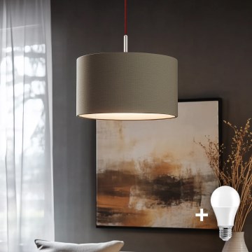 Eglo - LED  Luster na lanku TUNJA 1xE27/60W/230V taupe