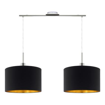 Eglo - LED  Luster na lanku TUNJA 2xE27/60W/230V čierna