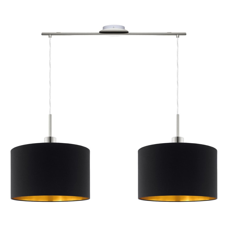 Eglo - LED  Luster na lanku TUNJA 2xE27/60W/230V čierna