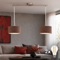 Eglo - LED luster na lanku TUNJA 2xE27/60W/230V matný chróm/hnedá
