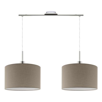 Eglo - LED  Luster na lanku TUNJA 2xE27/60W/230V taupe
