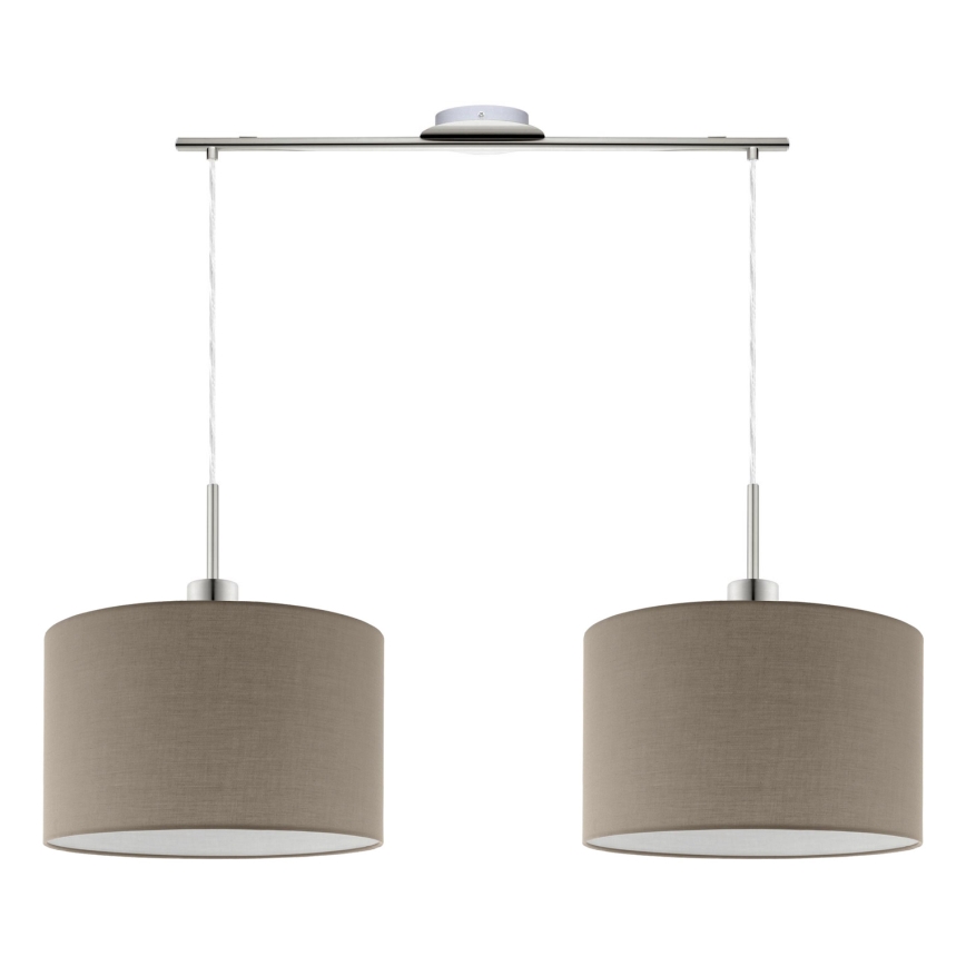 Eglo - LED  Luster na lanku TUNJA 2xE27/60W/230V taupe