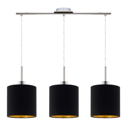 Eglo - LED  Luster na lanku TUNJA 3xE27/60W/230V čierna