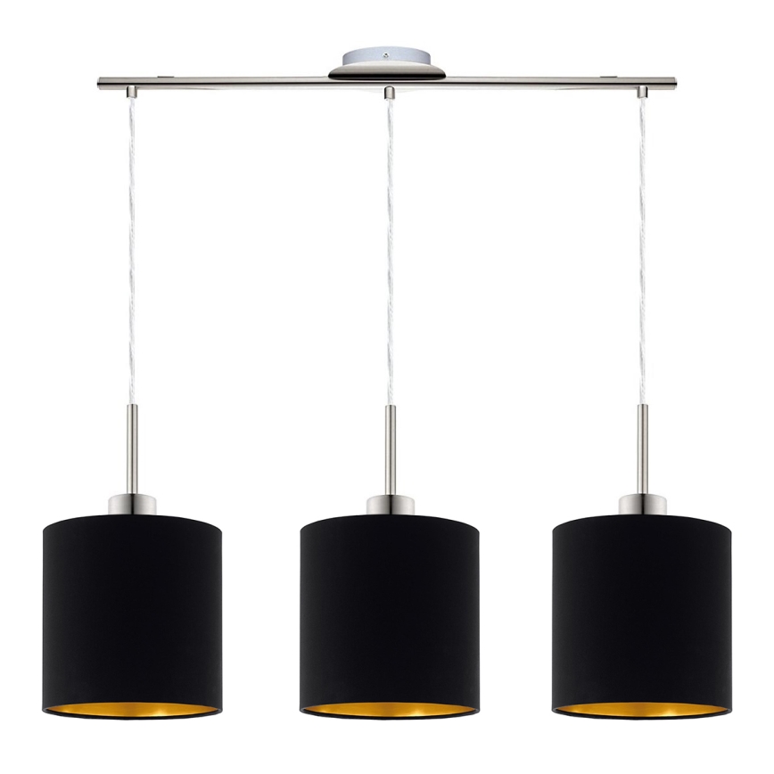 Eglo - LED  Luster na lanku TUNJA 3xE27/60W/230V čierna