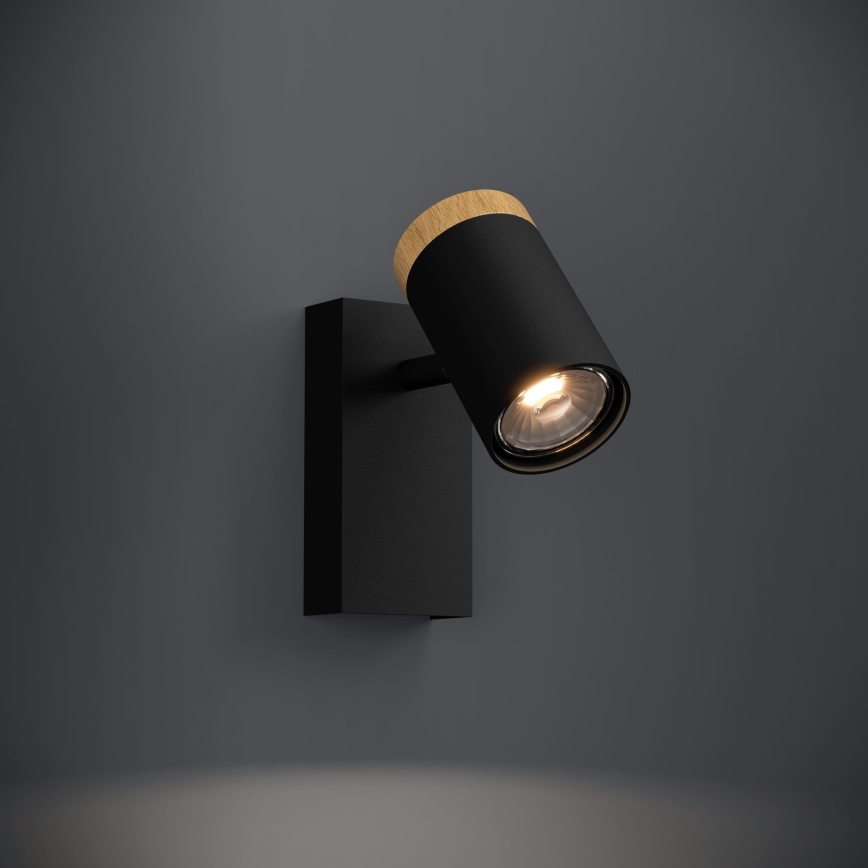 Eglo - LED Nástenné bodové svietidlo 1xGU10/4,5W/230V 3000K čierna/hnedá