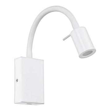 Eglo - LED Nástenné bodové svietidlo s USB nabíjačkou 1xLED/3,5W/230V biela