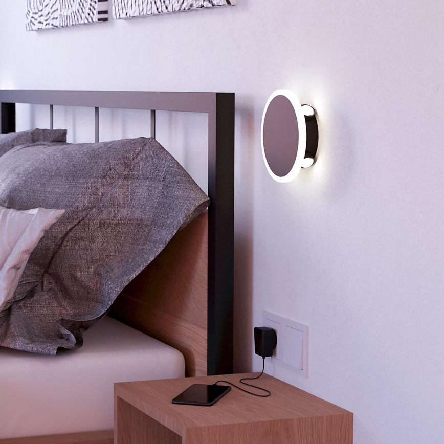 Eglo - LED Nástenné svietidlo LED/12W/230V 3000K pr. 17 cm čierna