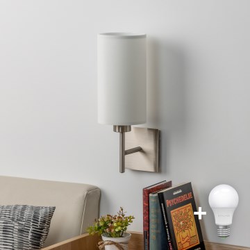 Eglo - LED  Nástenné svietidlo TUNJA 1xE27/60W/230V matný chróm/biela