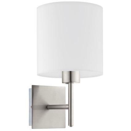 Eglo - LED  Nástenné svietidlo TUNJA 1xE27/60W/230V matný chróm/biela