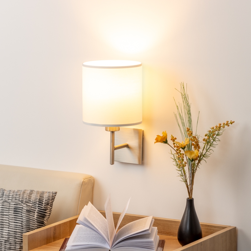 Eglo - LED  Nástenné svietidlo TUNJA 1xE27/60W/230V matný chróm/biela