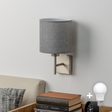 Eglo - LED  Nástenné svietidlo TUNJA 1xE27/60W/230V matný chróm/šedá