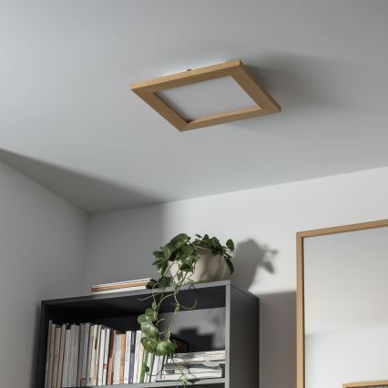 Eglo - LED Prisadený panel SALOBRENA-RW WOOD LED/17W/230V 2700/4000K 30x30 cm hnedá