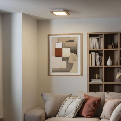 Eglo - LED Prisadený panel SALOBRENA-RW WOOD LED/17W/230V 2700/4000K 30x30 cm hnedá