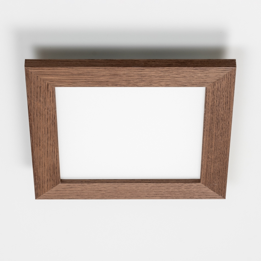 Eglo - LED Prisadený panel SALOBRENA-RW WOOD LED/17W/230V 2700/4000K 34x34 cm tmavohnedá