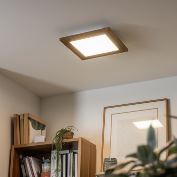 Eglo - LED Prisadený panel SALOBRENA-RW WOOD LED/17W/230V 2700/4000K 34x34 cm hnedá