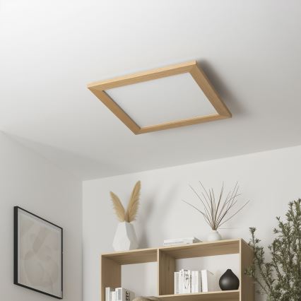 Eglo - LED RGB Stmievateľný prisadený panel SALOBRENA-C WOOD LED/40W/230V 2700-6500K 49,5x49,5 cm hnedý + diaľkové ovládanie