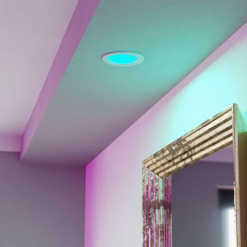 Eglo - LED RGBW stmievateľné kúpeľňové podhľadové svietidlo LED/5W/230V 2700-6500K priemer 12 cm IP44 biela